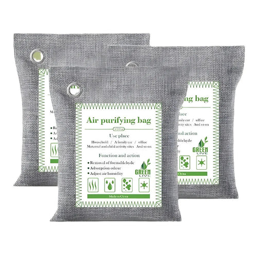 Bamboo charcoal formaldehyde removal bag in sewing style packaging for home air purification