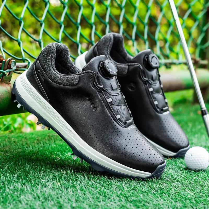 Golf fashion low top platform sneaker with embroidered line detail and non-slip rubber outsole, side view, in white colour option