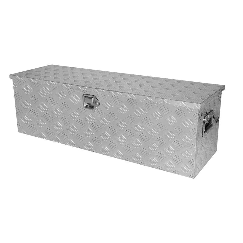 Black aluminium alloy tool case with 26-inch dimensions and T-casting design