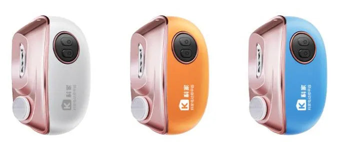 Blue electric nail clipper and polisher two-in-one tool with USB-C charging port