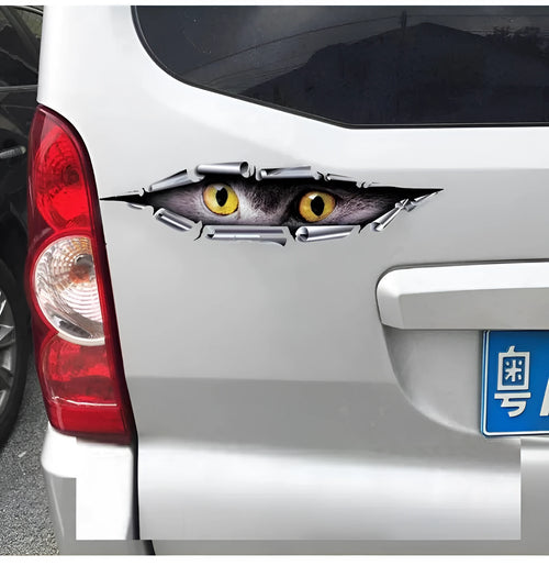 Tiger Eye and Eagle Eye design 3D car bumper sticker, 10x35cm size.
