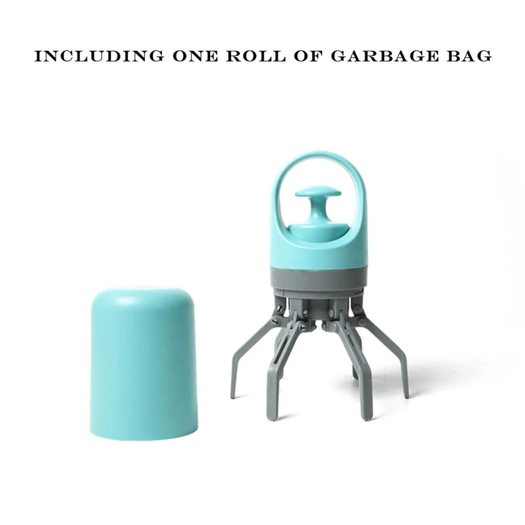 Blue and orange ABS plastic pet pooper scooper with claw design and integrated bag dispenser
