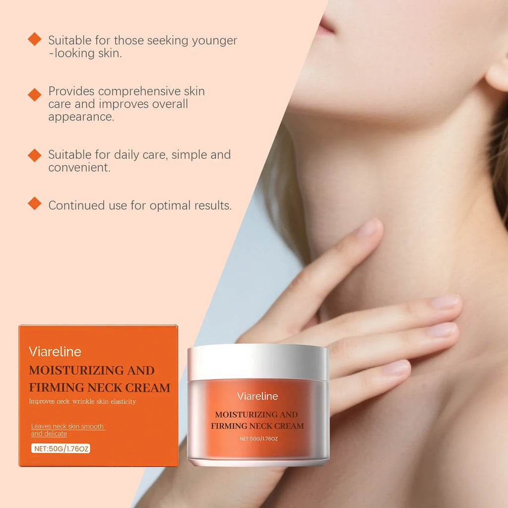 50g moisturising neck cream in 6.3cm compact packaging for daily neck contour care