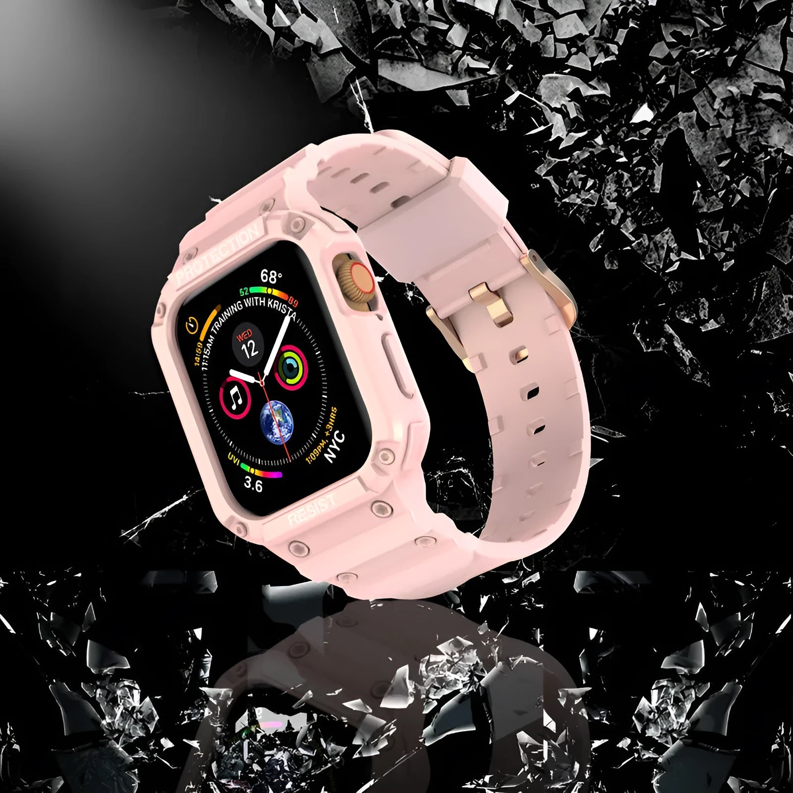 Soft TPU sports replacement strap for Apple Watch Series 8 in multiple colour options