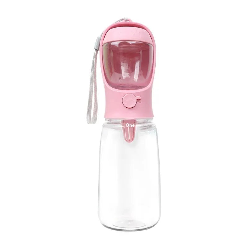 Blue dual-use portable dog water cup with split water grain design for outdoor hydration