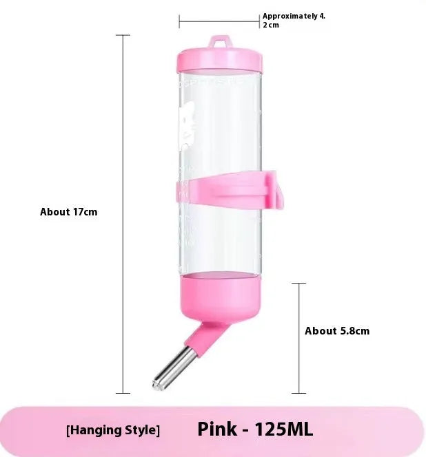 Plastic leak-proof water feeder for small pets in assorted colours on a white background.