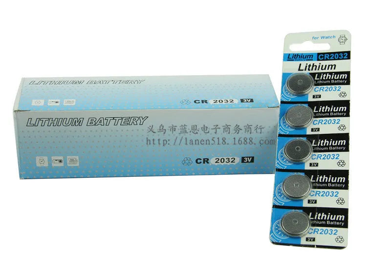 Pack of CR2032 3V lithium button batteries for electronic scales and remote controls