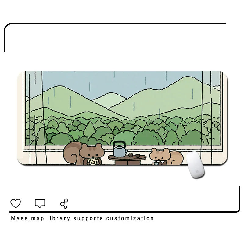 Oversized desk mat for laptop and computer with colourful designs in multiple size options