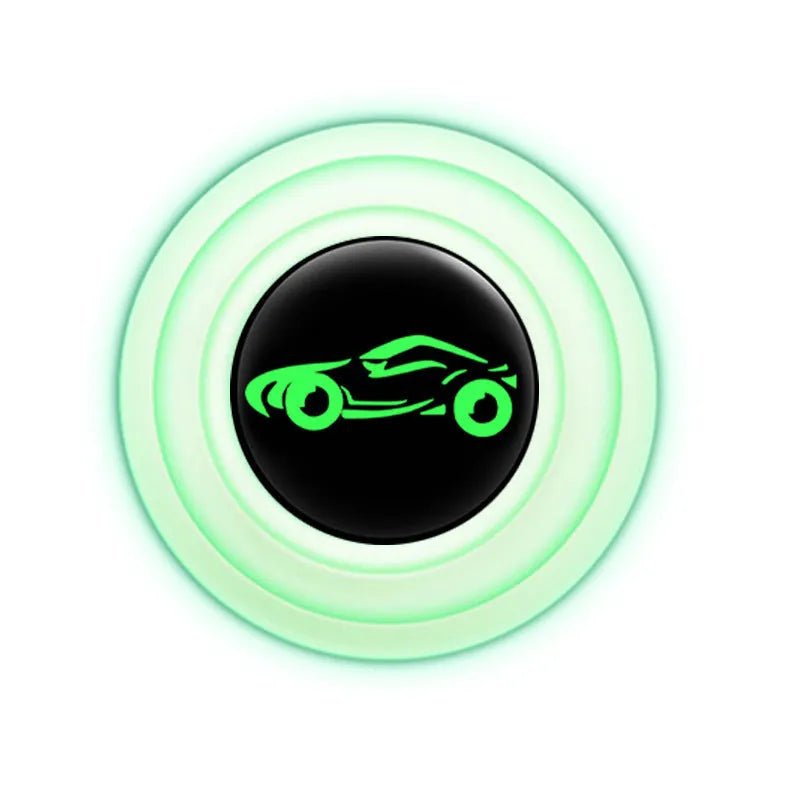 Black and luminous silicone car door shock absorber pads measuring 20mm on a car door edge.