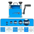 SD-017 manual wire stripping machine for 0.5-17mm diameter wires on a workbench.