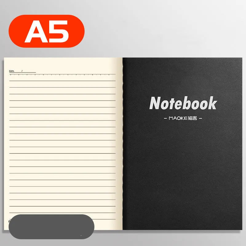 Set of 10 thread-bound softcover notebooks in various designs including kraft paper and printed patterns