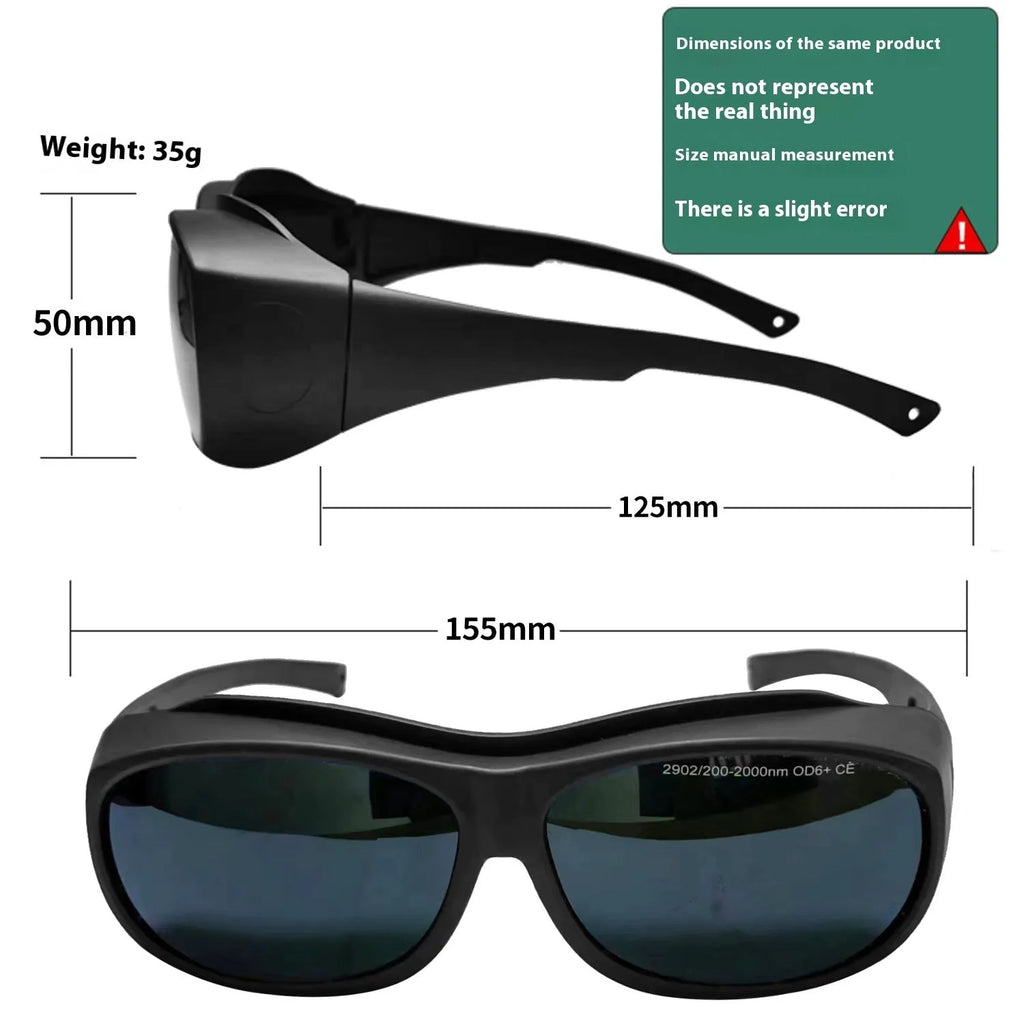 Photon skin rejuvenation and welding safety goggles with 200-2000nm laser protection