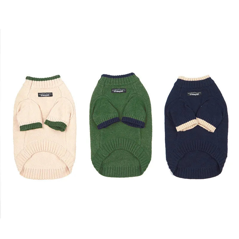 Wool British style pet sweater for dogs and cats in various colours and sizes