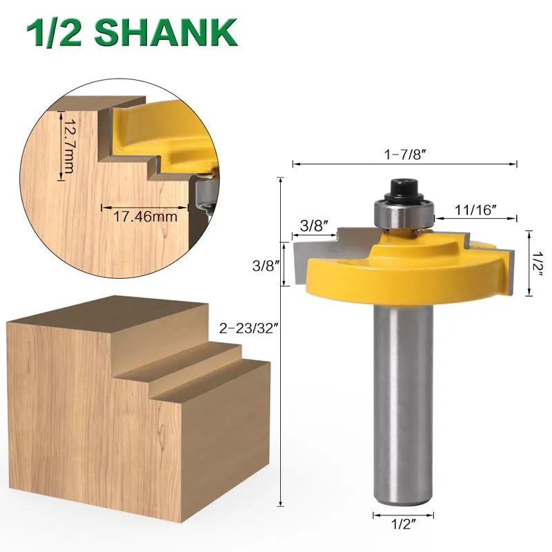 Woodworking cutter tool with carbide blades for door and window frame shaping