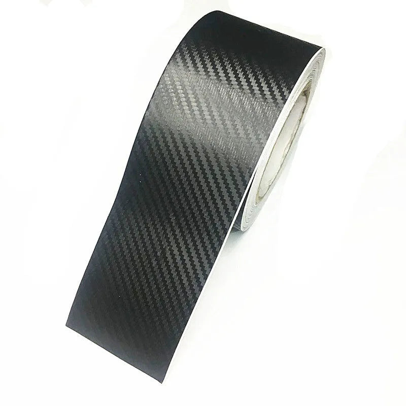 Matte carbon fibre adhesive protection roll for car door sills in various width options