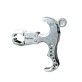 Zinc alloy archery release aid with a two-axis harpoon clip on a white background.