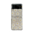 Samsung Galaxy Z Flip phone case with floral pattern in daisy or tulip colours