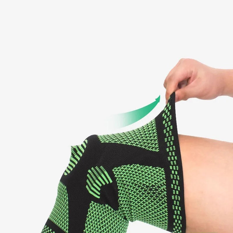 Silicone spring knee pads for sports fitness in blue, green, orange or white colours