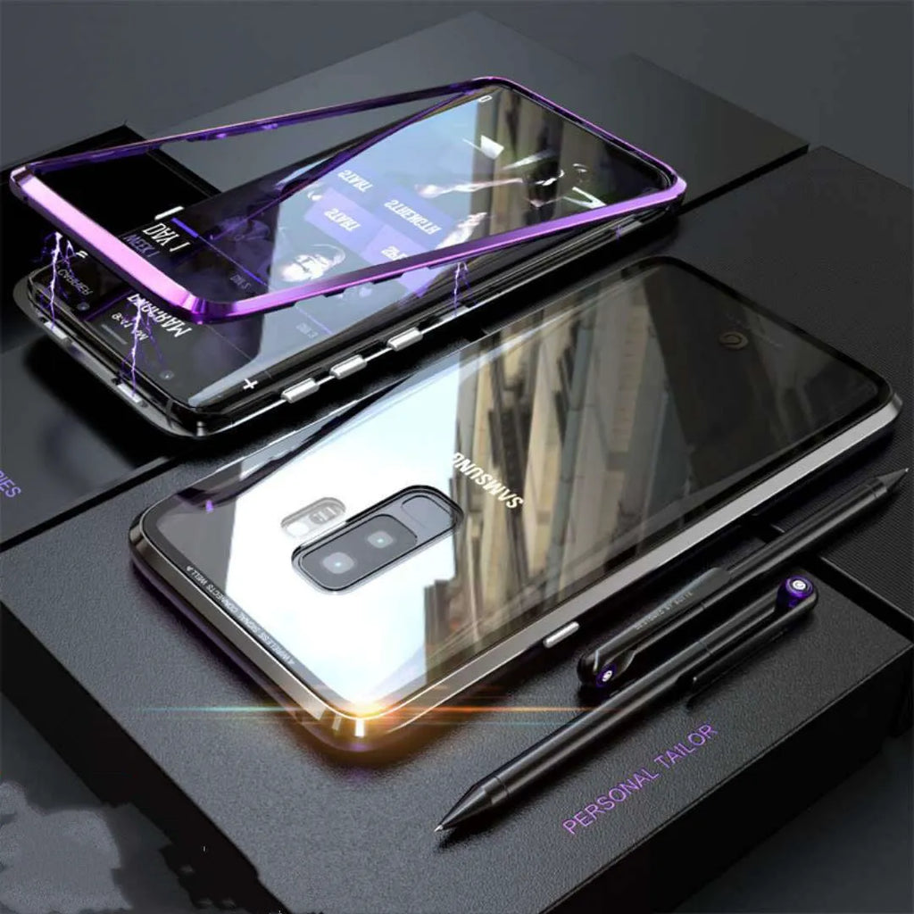 Samsung magnetic phone case with anti-peeping privacy screen in clamshell design