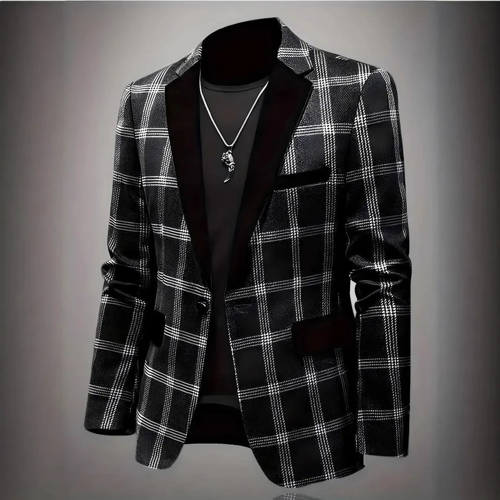 Slim fit light business suit jacket for men in blue, brown, and black, polyester viscose blend, straight version