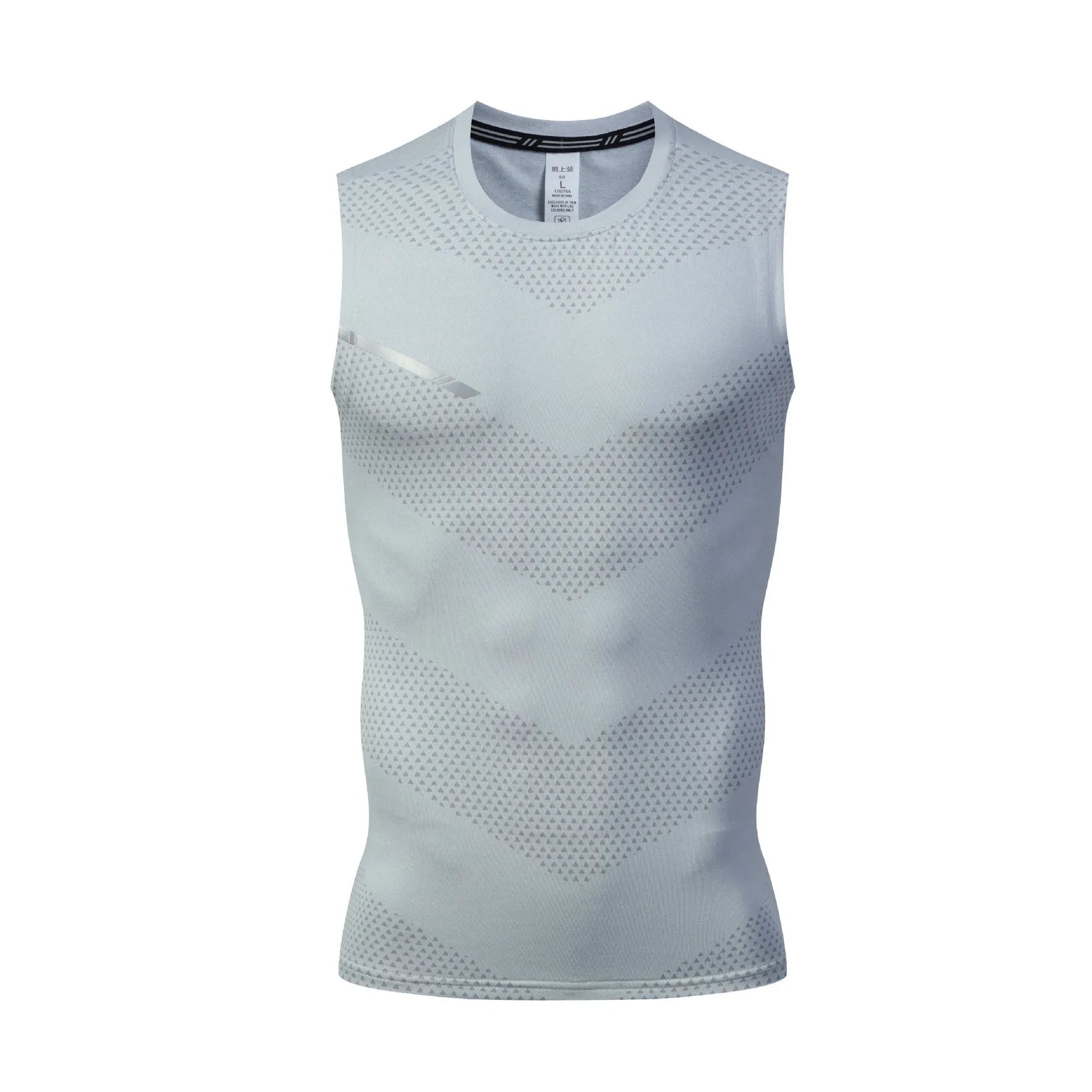 Men's solid colour quick-drying polyester sport tank top for summer sports.