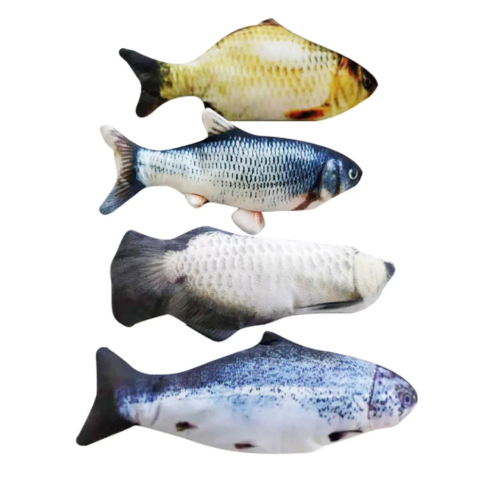 USB rechargeable electric jumping fish cat toy without catnip, 30cm multicolour electronic pet toy
