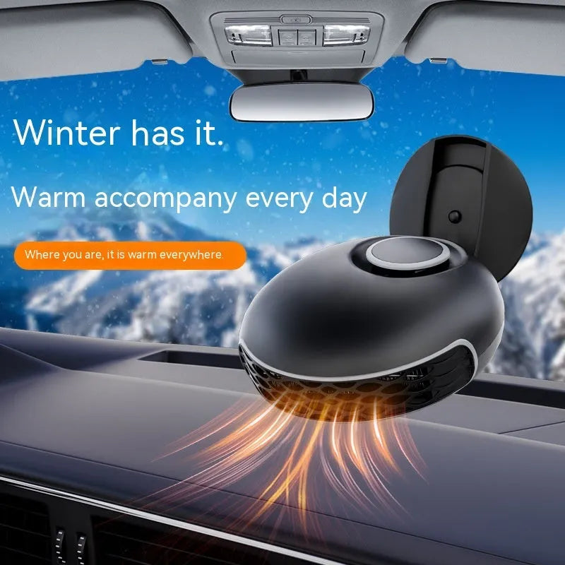 Black ABS car warm air blower heater with long cable for 12V or 24V vehicle defrosting