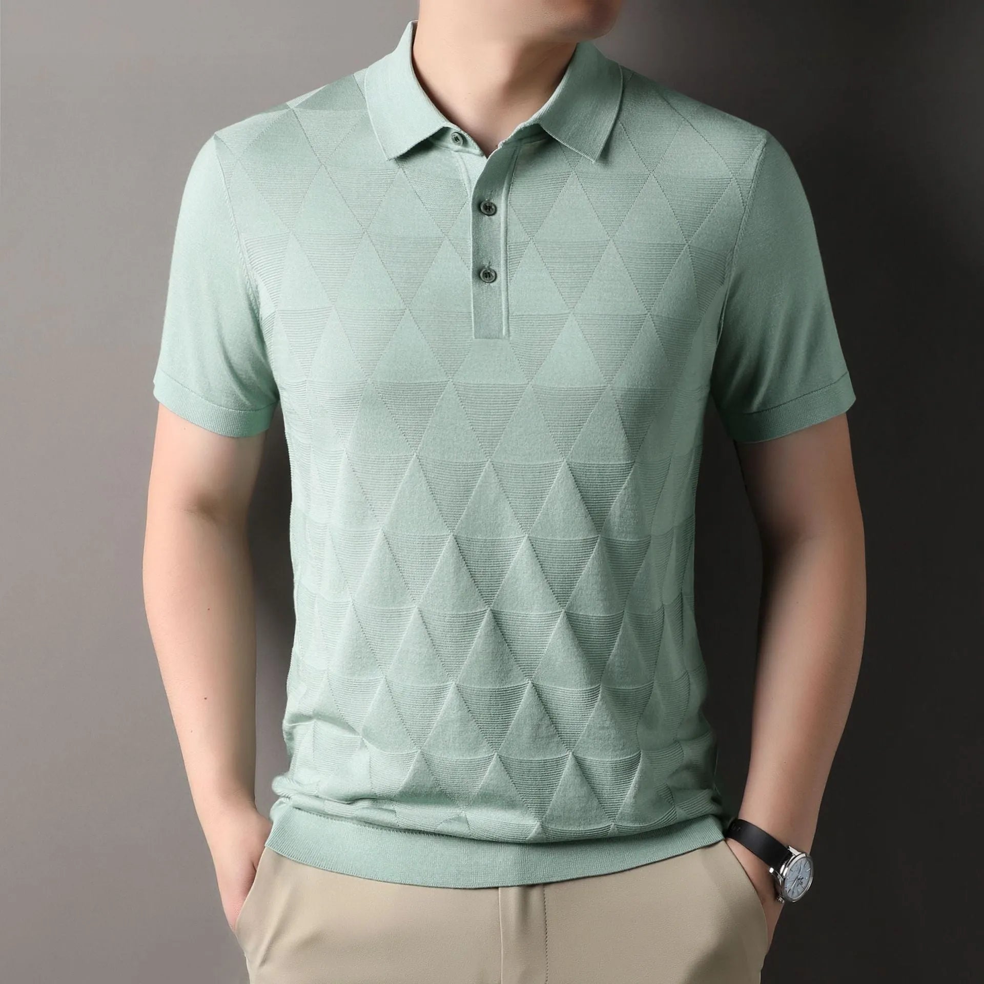 Men's thin ice silk t-shirt in lyocell fabric with short sleeves and regular fit