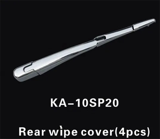Four silvery ABS plastic rear wiper cover trims for 2010 Hyundai vehicles