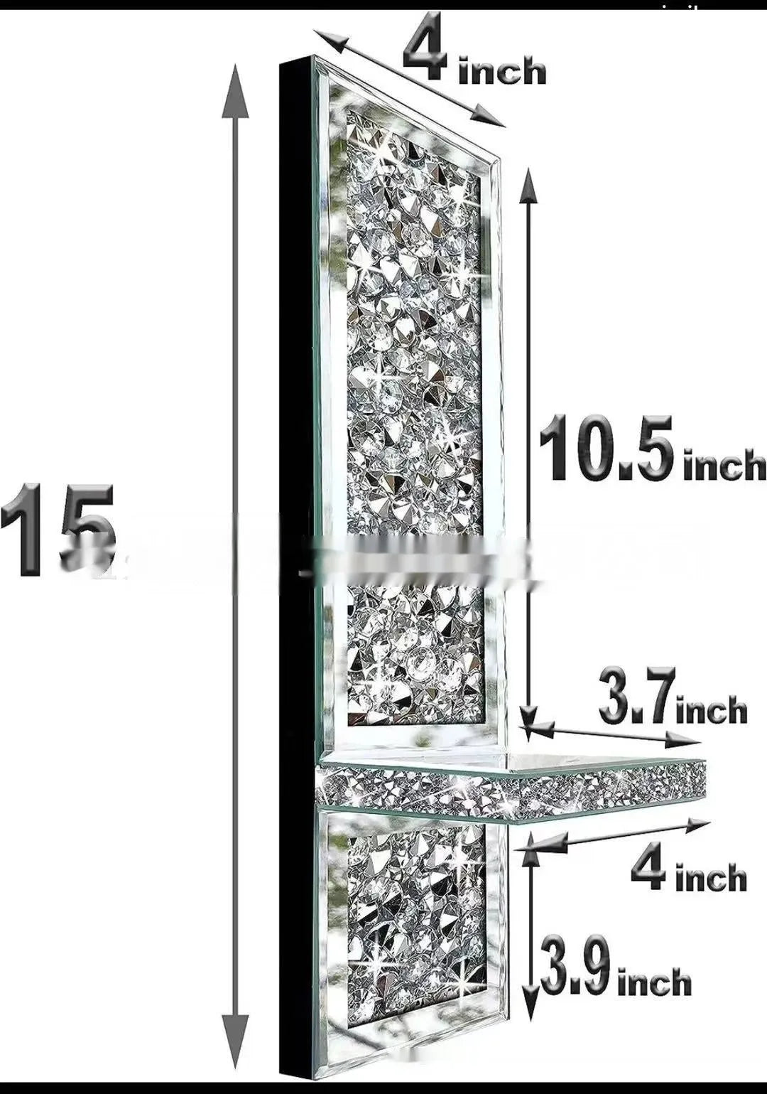 Pair of silver mirror glass wall hanging candle holders measuring 38cm tall.