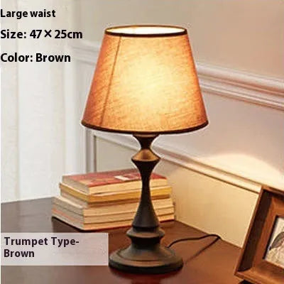 Retro alloy metal table lamp with LED bulb in a choice of waist-button or speaker-style designs.