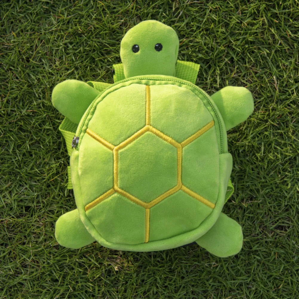 Turtle-shaped dog backpack harness carrier with metal zipper in velvet material