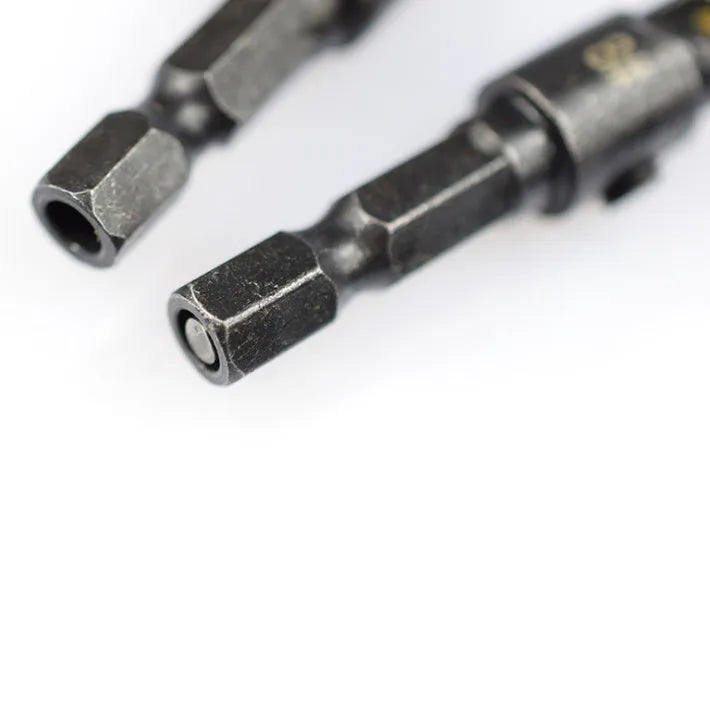 5-piece titanium-plated hexagon shank woodworking countersink drill set with sizes 5 6 8 10 12 mm and small wrench