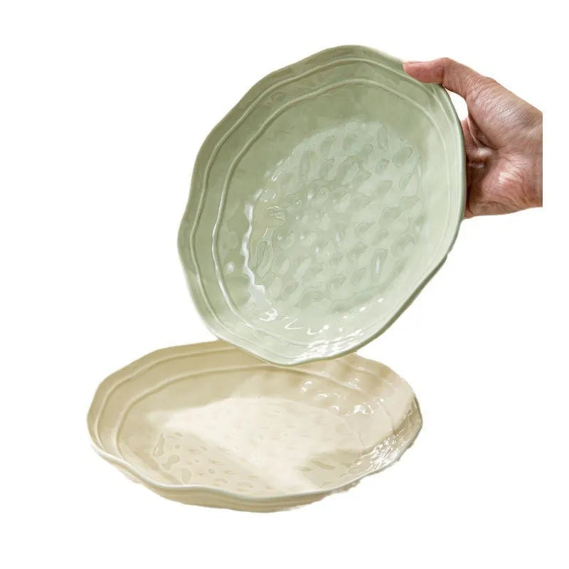 Solid colour ceramic tableware set with 7 pieces in gift box packaging