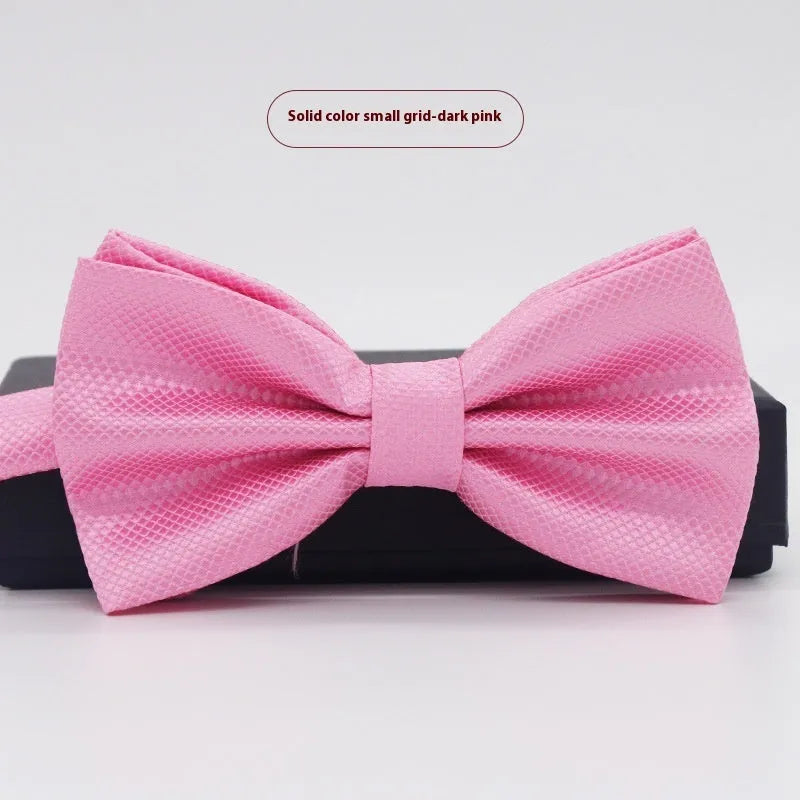 Solid colour formal bow tie with flat head design in polyester fabric