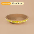 Round corrugated paper cat scratch board and nest toy with catnip for scratching and lounging