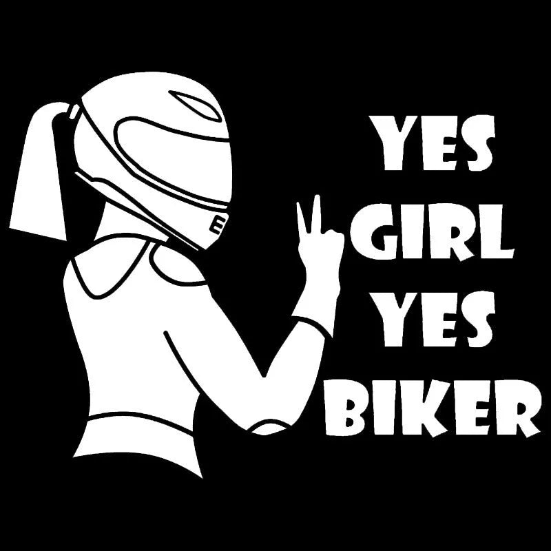 Cool Girl Rider character car waterproof sticker measuring 16cm by 15cm