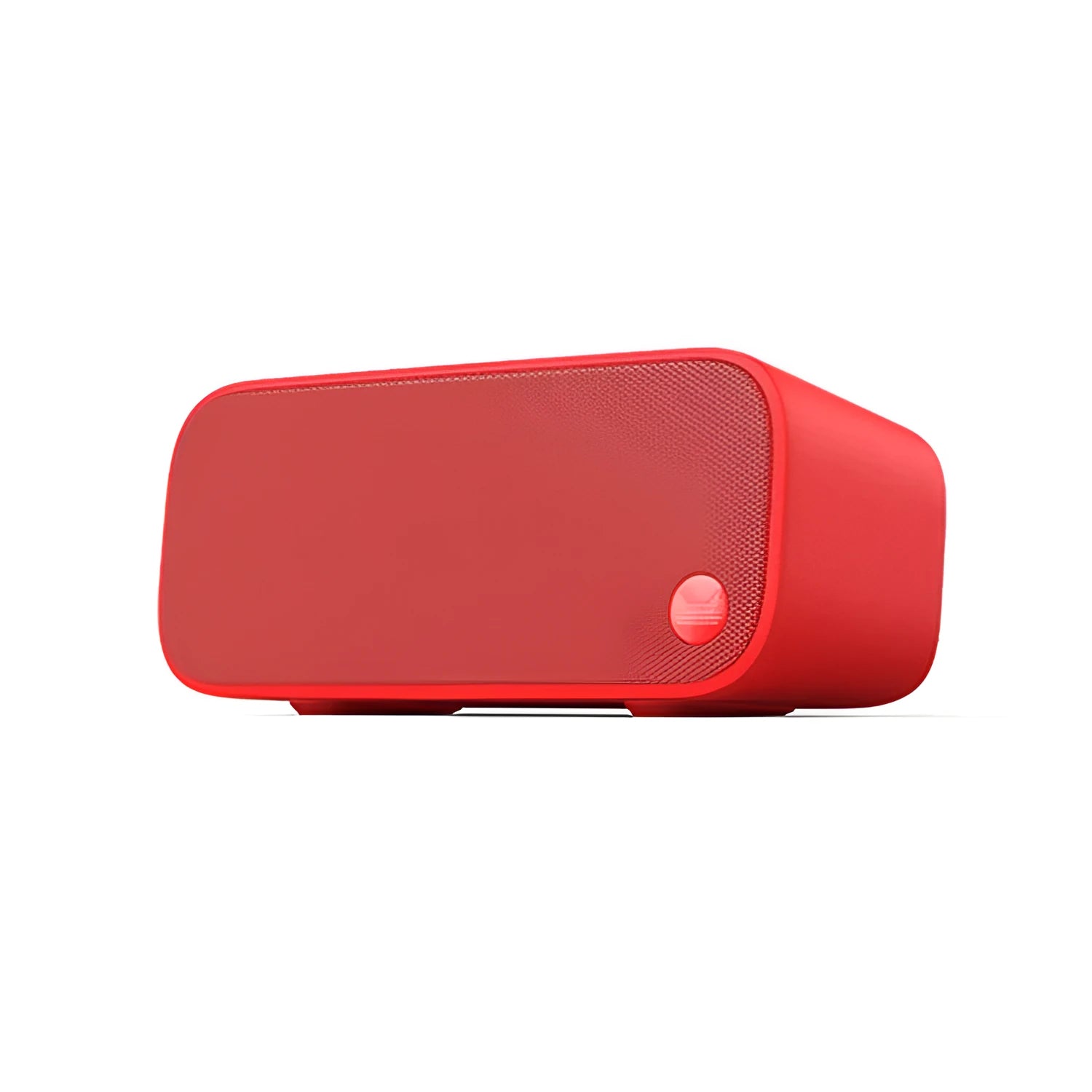 Compact Elf sugar cube AI smart WiFi speaker in blue colour on a wooden shelf