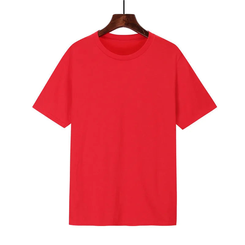 Men's loose fit cotton T-shirt with printed design shown in multiple colour options