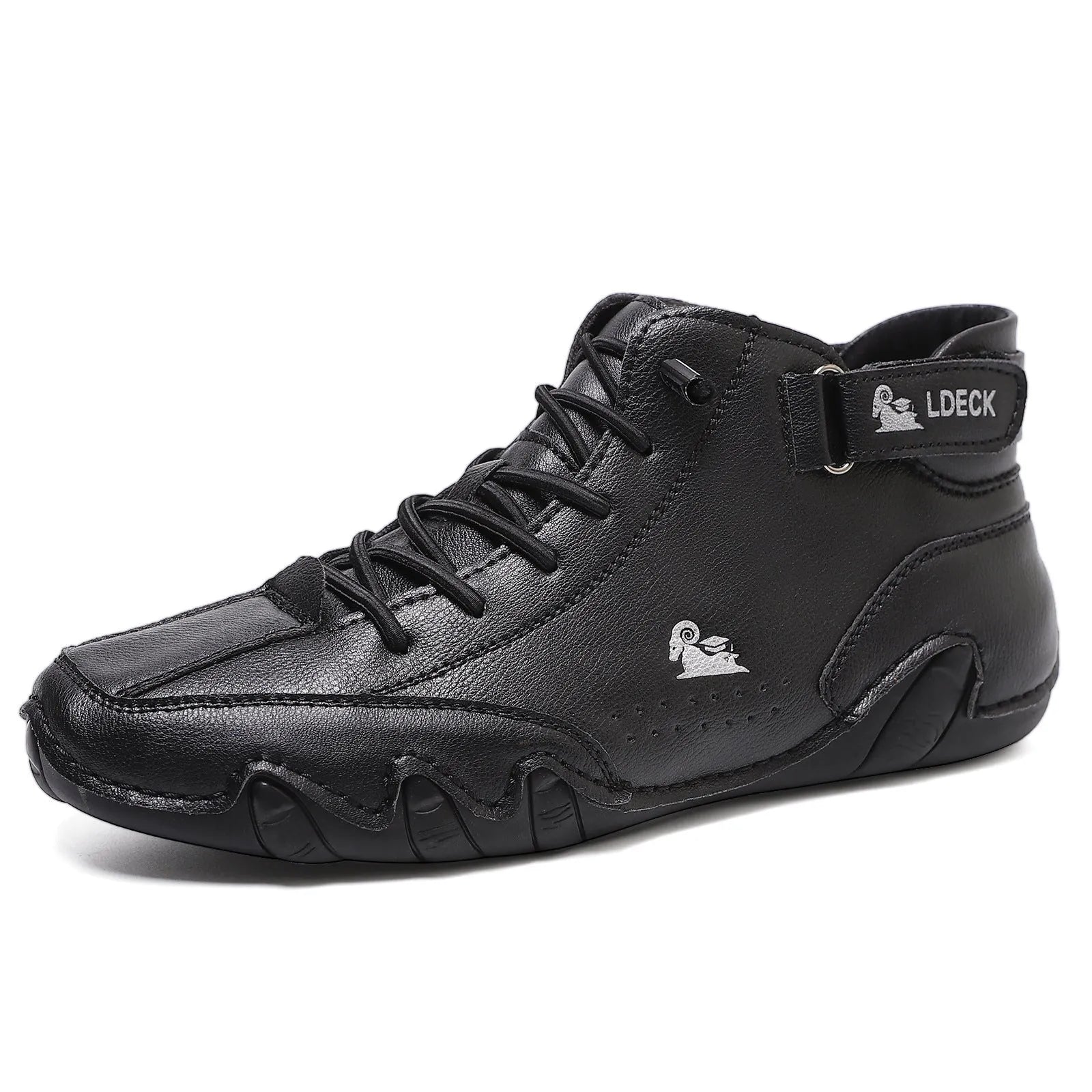 Octopus men's high top shoes with round toe, mid-tube height, and non-slip rubber sole