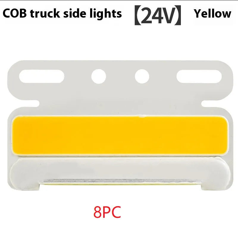 Waterproof aluminium alloy truck side light with super bright COB LED, for 12V or 24V vehicles.