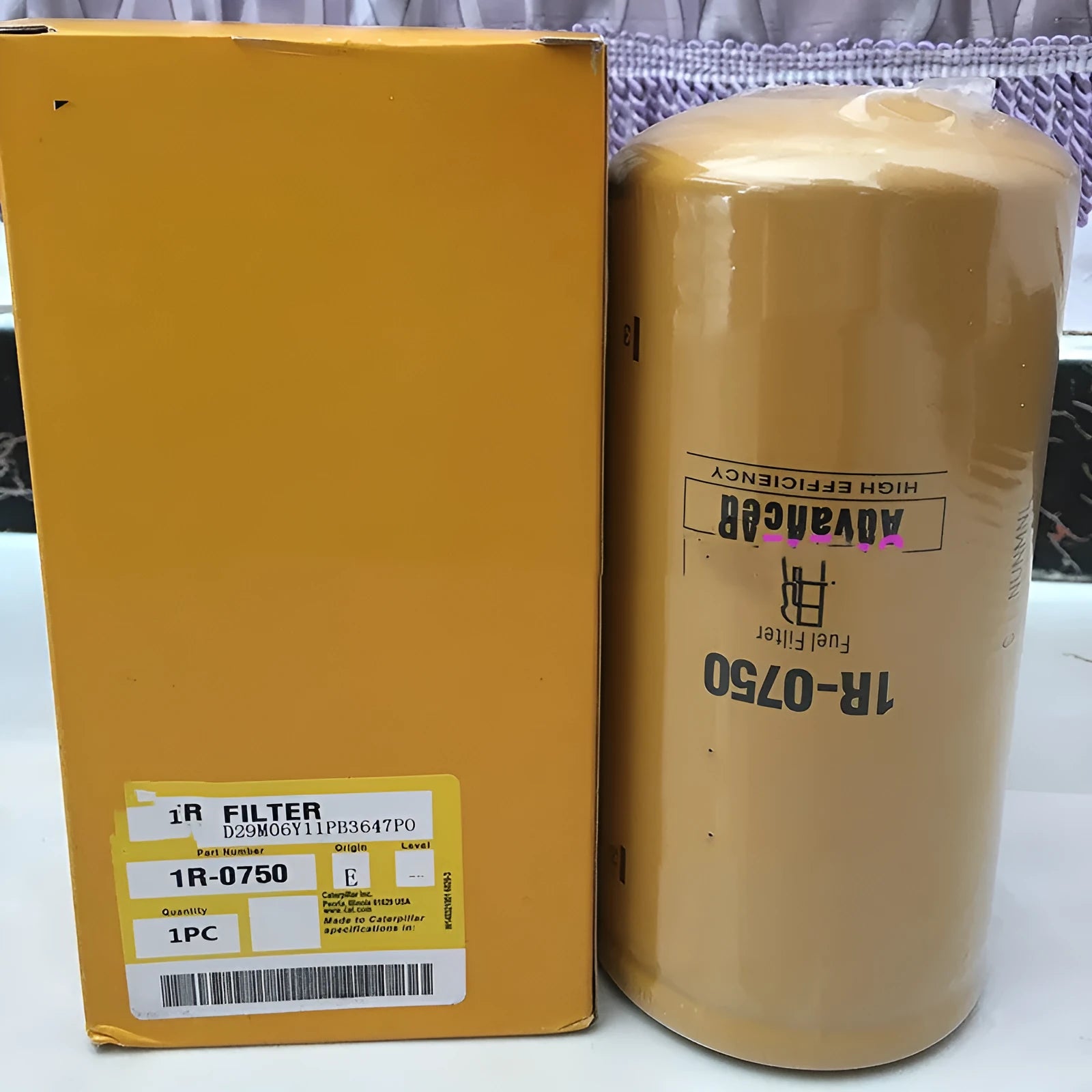 1R-0750 specification fuel filter element with filter paper construction