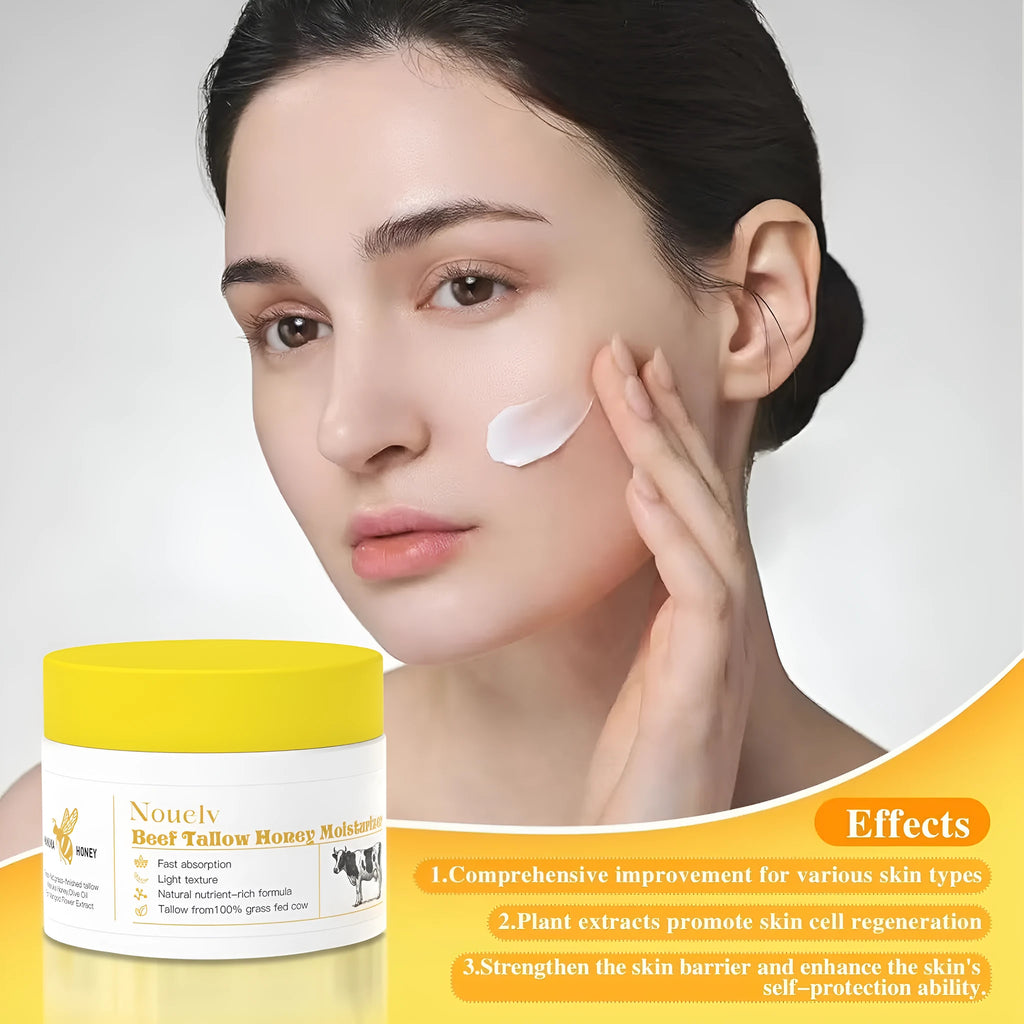 50g cow tallow and honey moisturising cream for dry mixed skin types