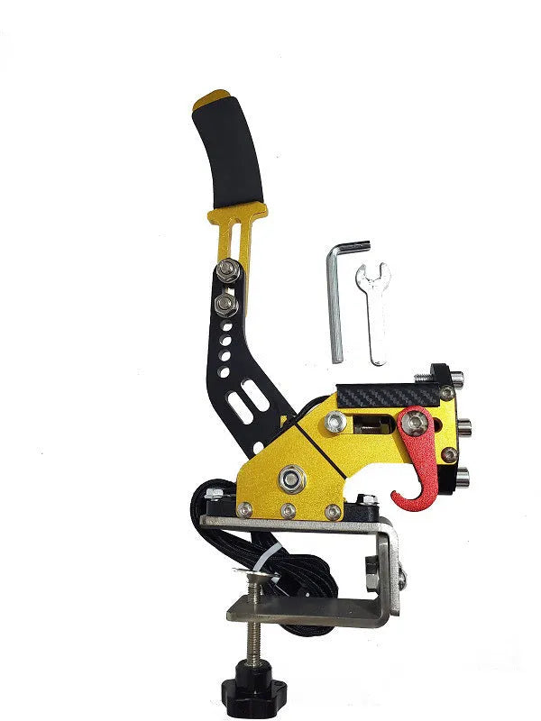USB racing simulator handbrake with adjustable clamp in choice of five colours