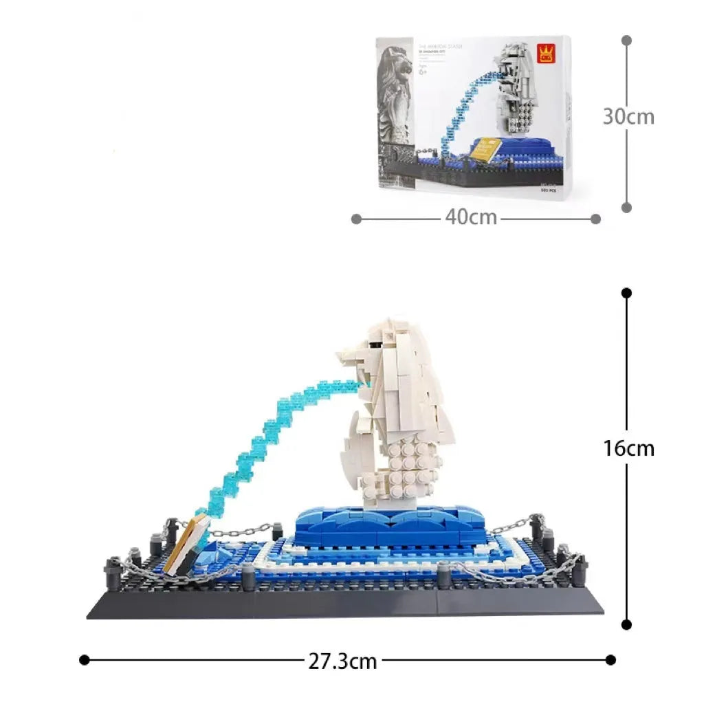 Wange small particle building blocks set with over 800 pieces for world landmark model construction