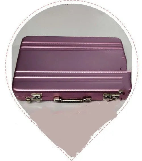 Aluminium alloy business card holder in six colours showing 100x65x16mm dimensions