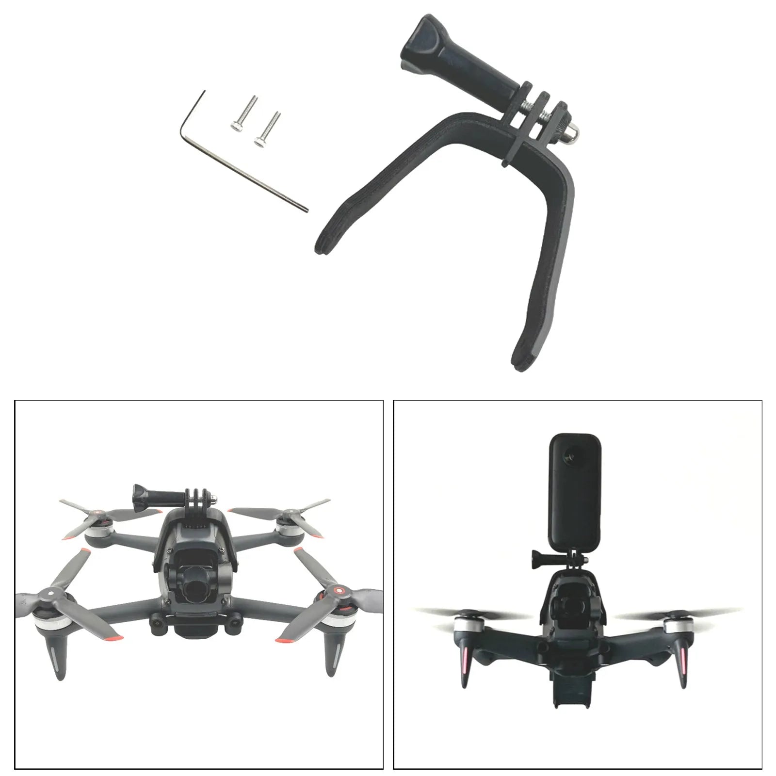 3D printed FPV drone top expansion bracket for GoPro-compatible action cameras