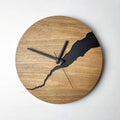 Modern wooden wall clock with creative crack finish and silent quartz movement for home decor