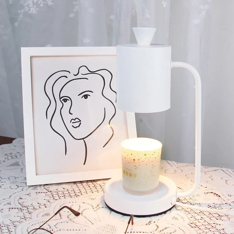 European style aromatherapy melting wax lamp with metal holder and dimmer switch