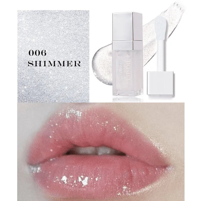 Five colour mint lip gloss tubes with moisturising formula and applicator